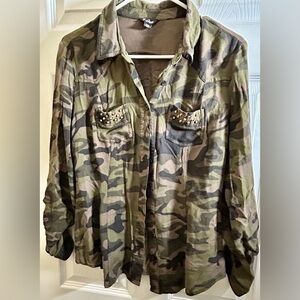 Guess Camouflage Studded Utility Jacket